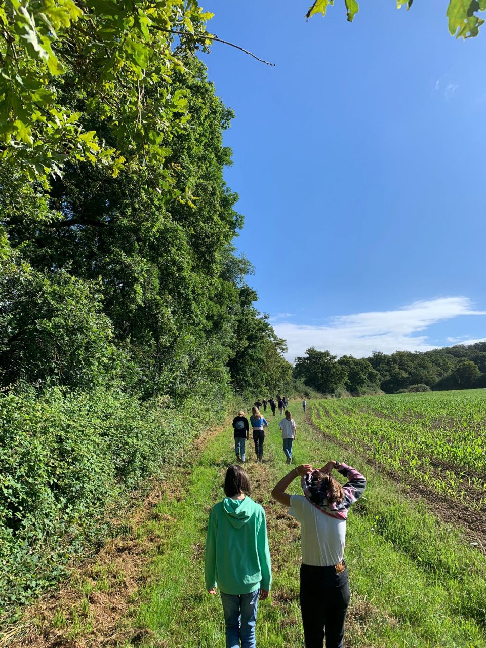 les apprenants ados promenades durant leur stage anglais aux Châteaux des langues